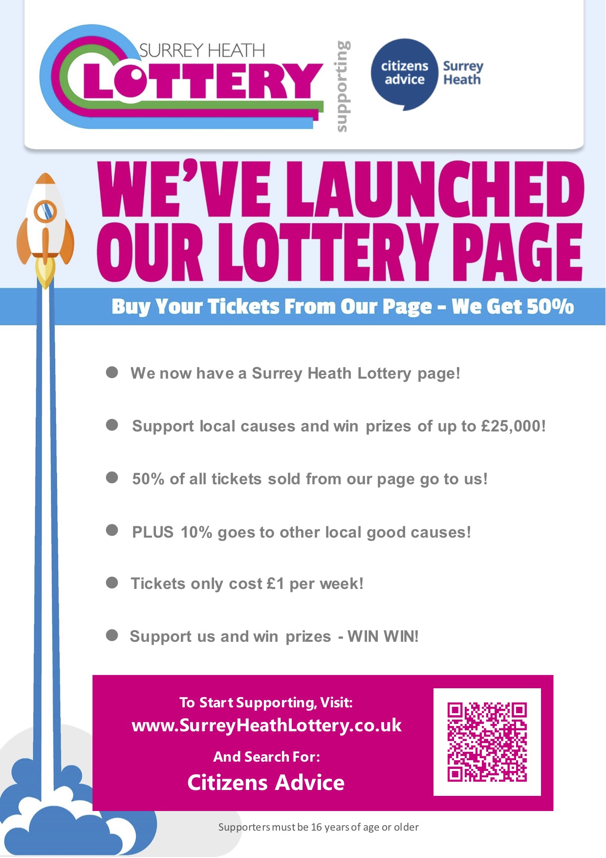 Surrey Heath lottery page